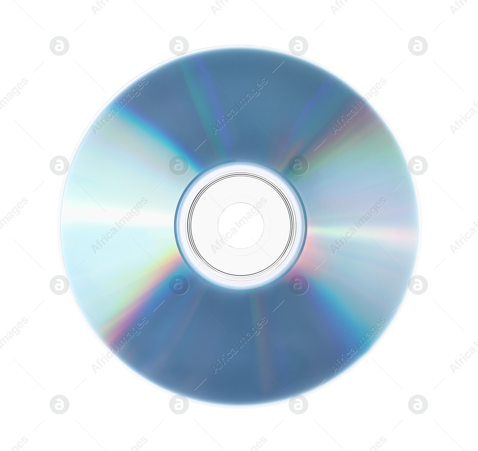 Photo of One shiny compact disc isolated on white