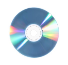 Photo of One shiny compact disc isolated on white