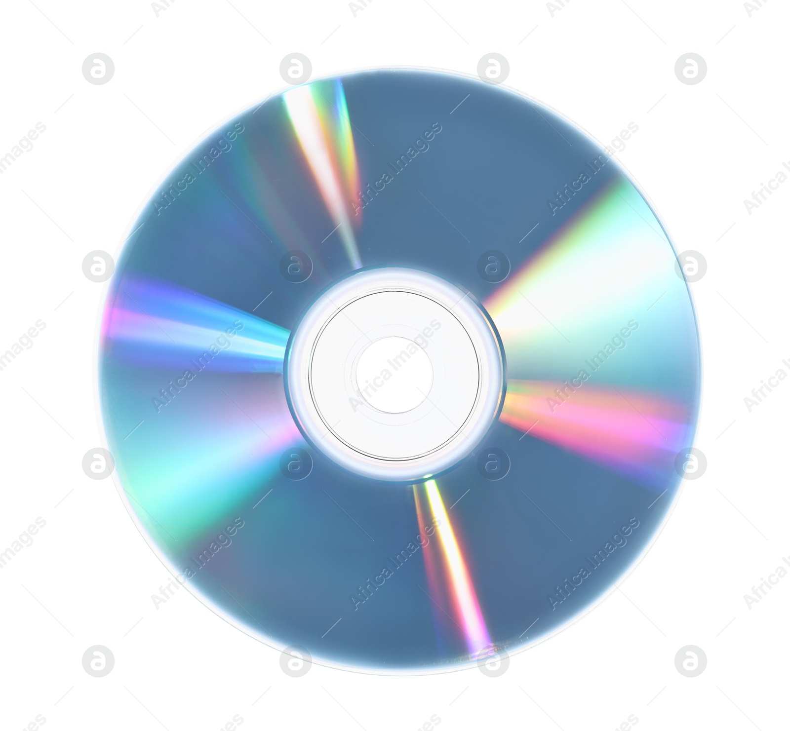 Photo of One shiny compact disc isolated on white