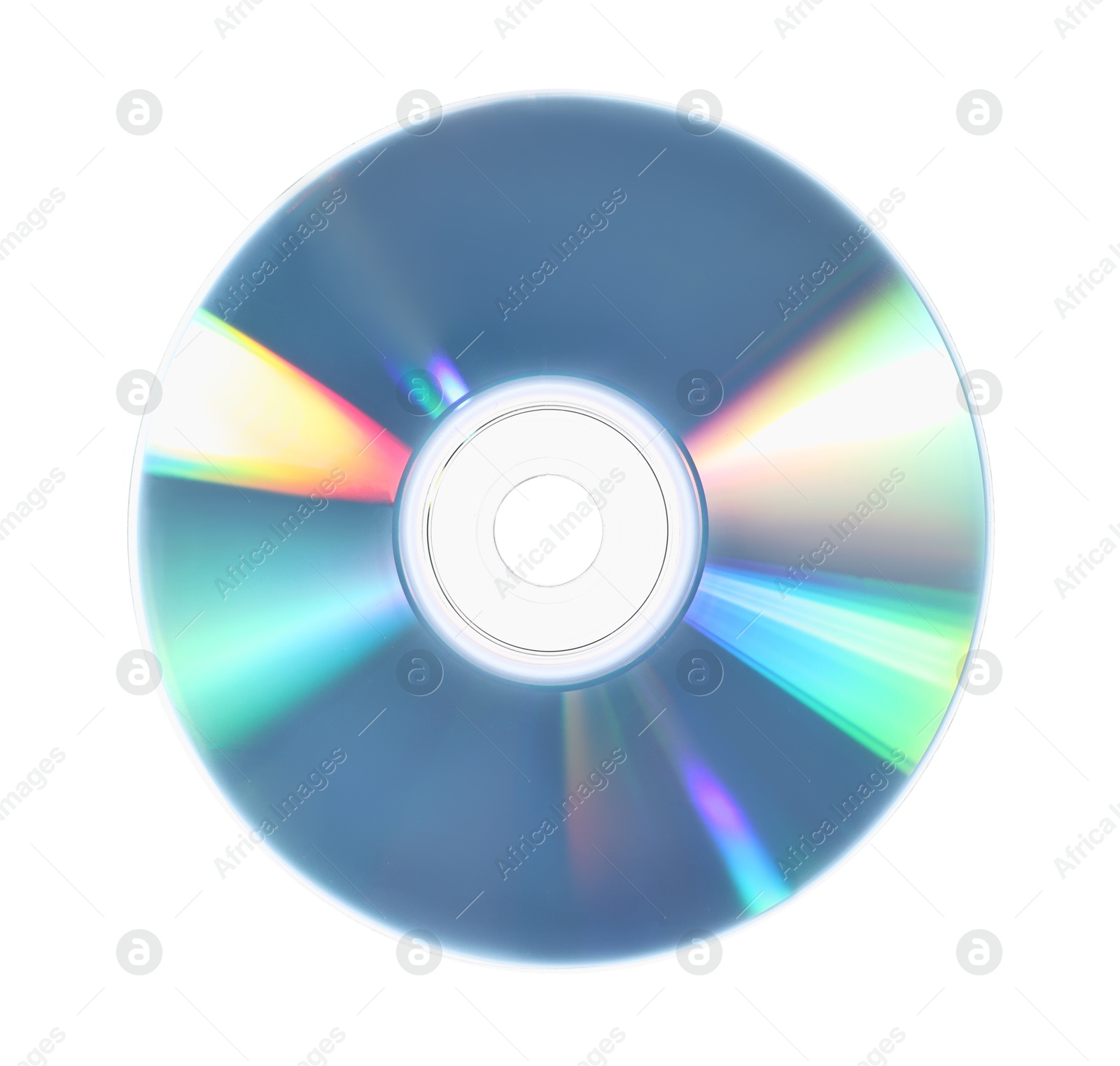 Photo of One shiny compact disc isolated on white