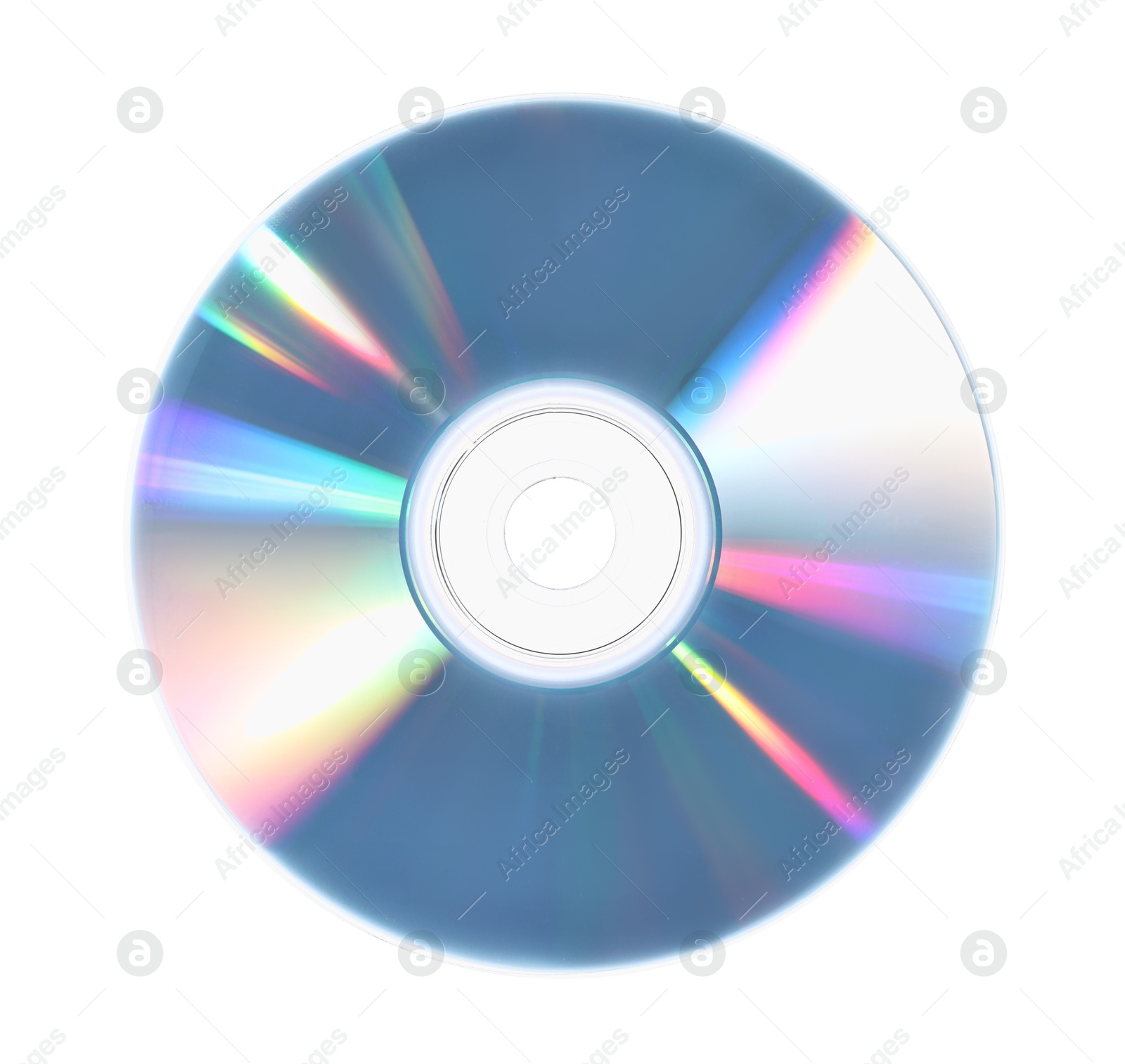 Photo of One shiny compact disc isolated on white