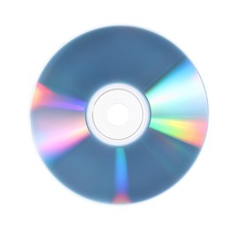 Photo of One shiny compact disc isolated on white