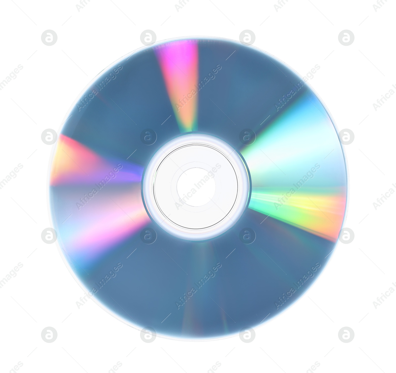 Photo of One shiny compact disc isolated on white