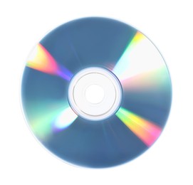 Photo of One shiny compact disc isolated on white