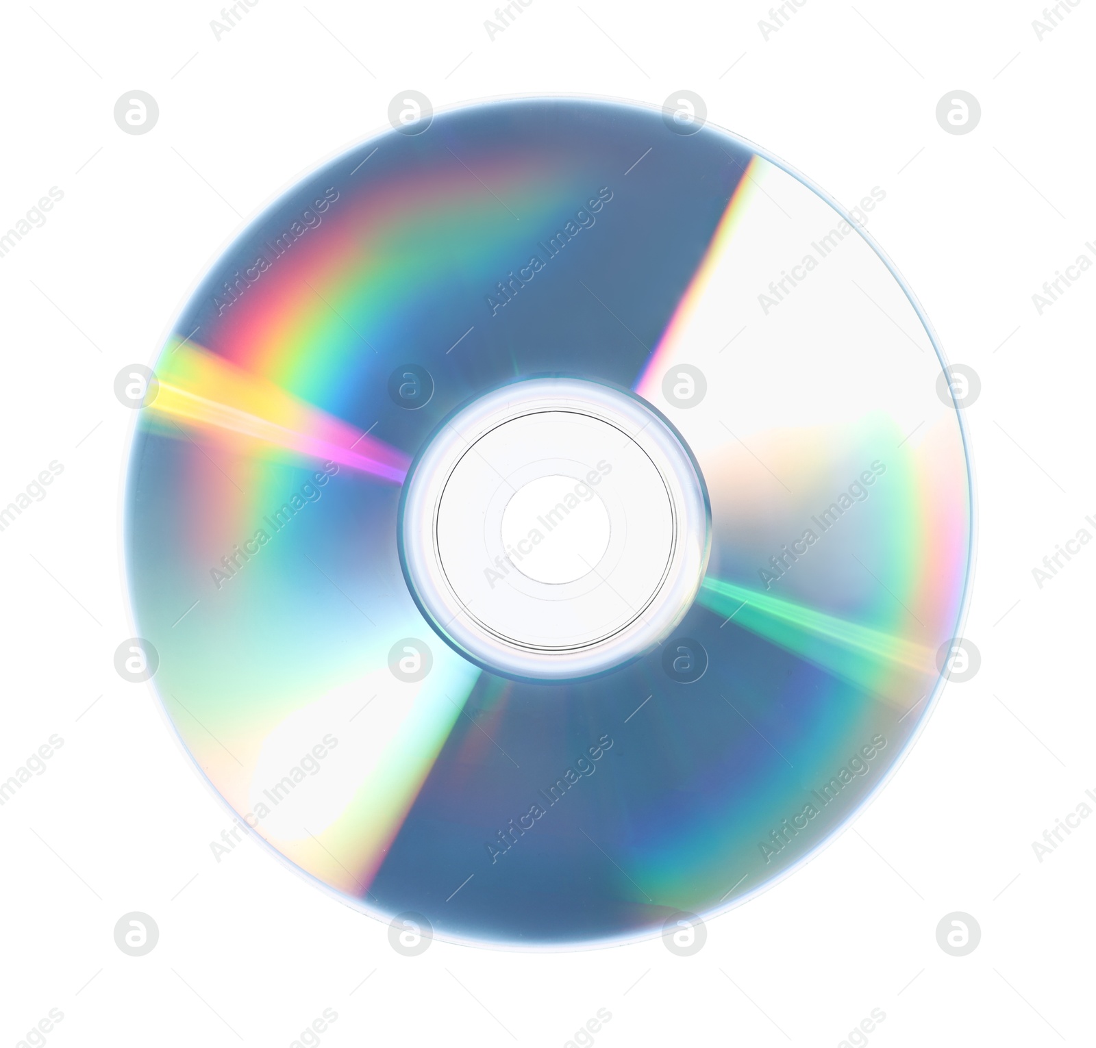 Photo of One shiny compact disc isolated on white