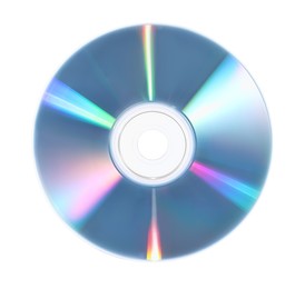 Photo of One shiny compact disc isolated on white