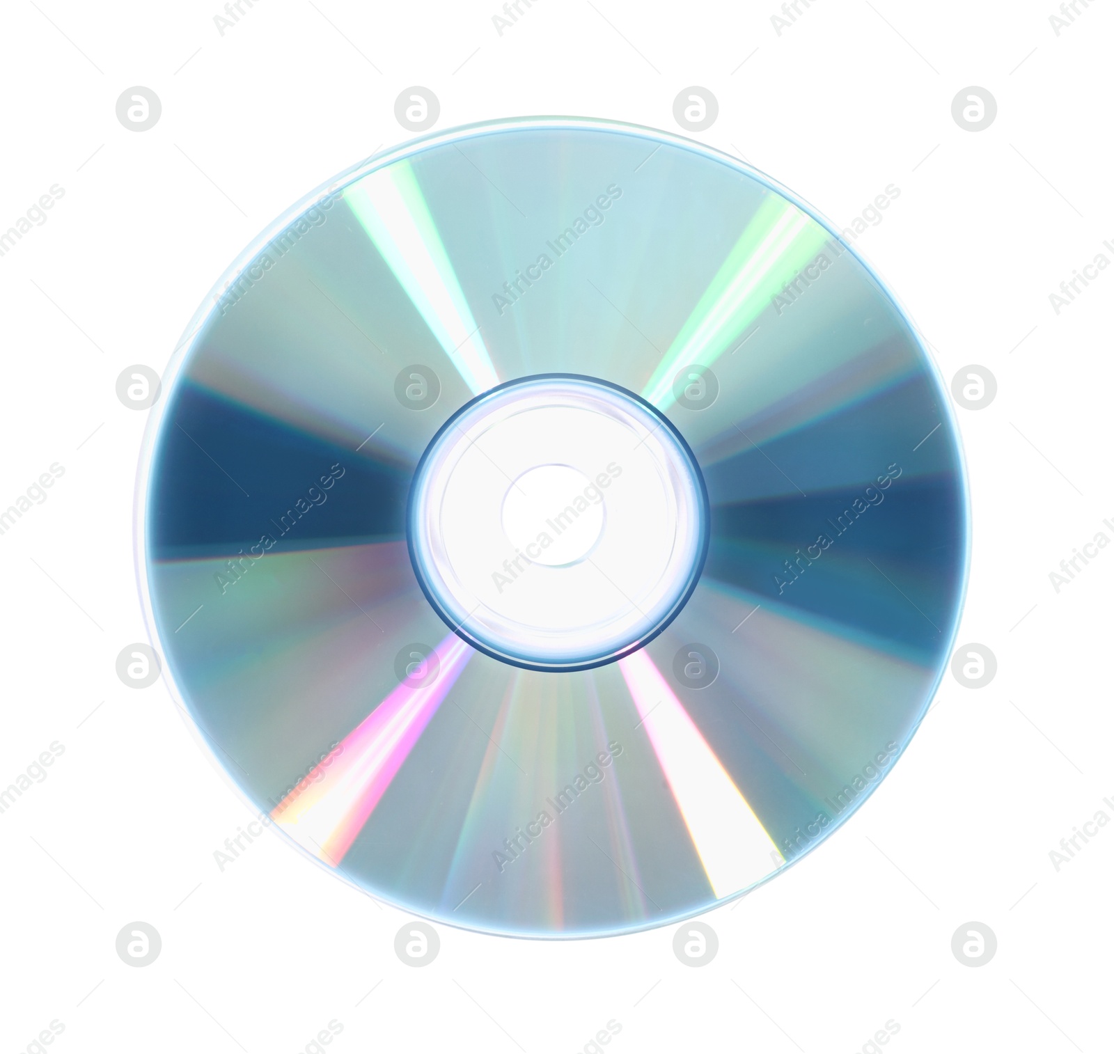 Photo of One shiny compact disc isolated on white