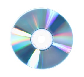 Photo of One shiny compact disc isolated on white