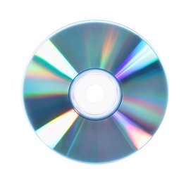 Photo of One shiny compact disc isolated on white