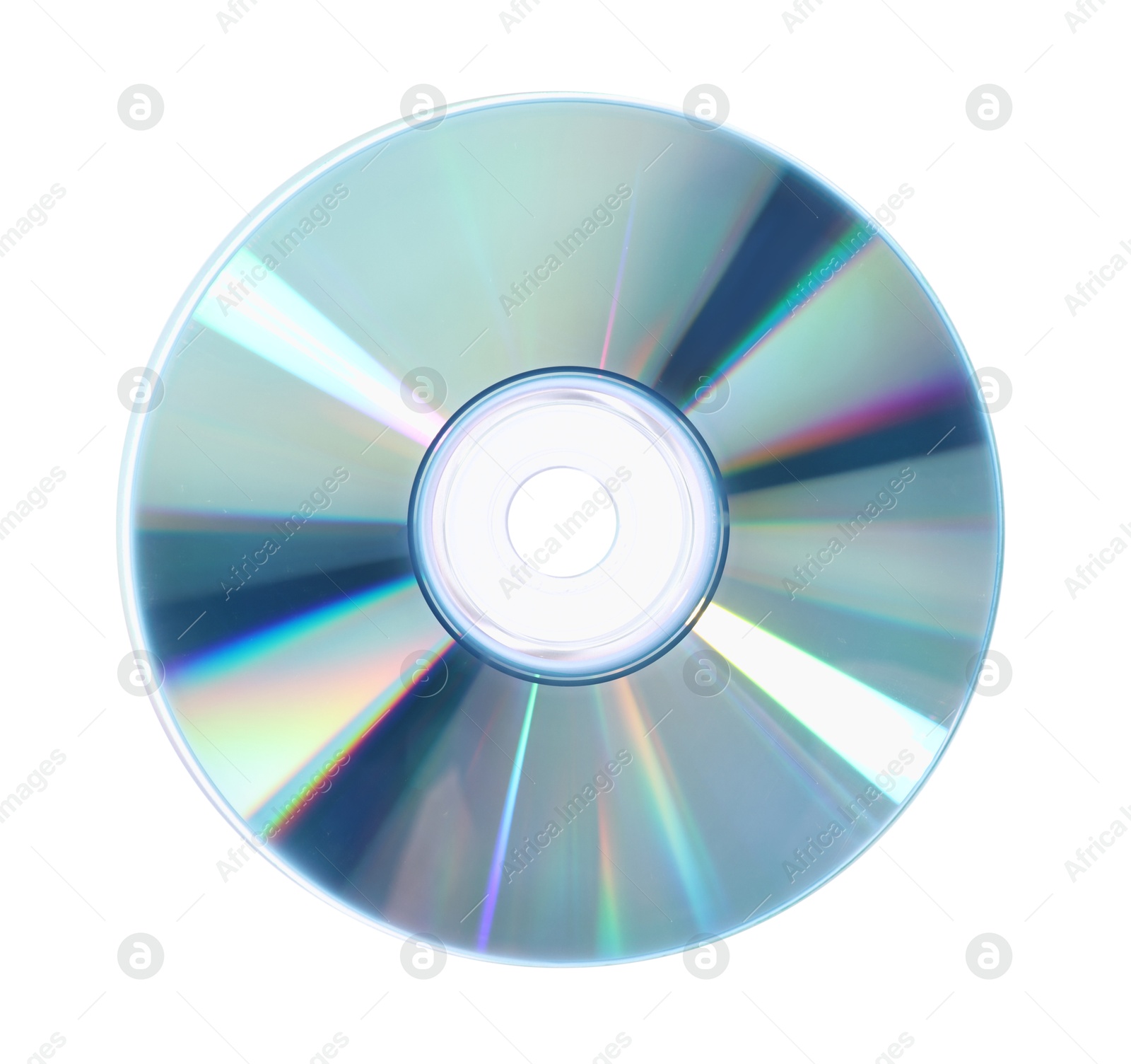 Photo of One shiny compact disc isolated on white