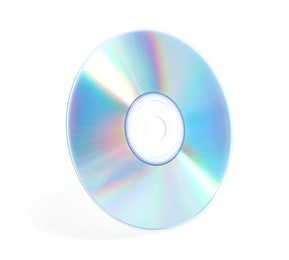 Photo of One shiny compact disc isolated on white