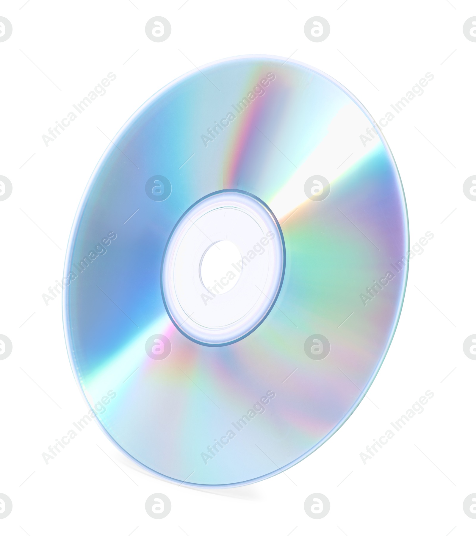 Photo of One shiny compact disc isolated on white