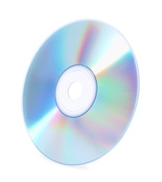 Photo of One shiny compact disc isolated on white