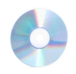 Photo of One shiny compact disc isolated on white