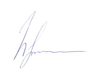 Photo of Beautiful signature made with pen isolated on white, top view