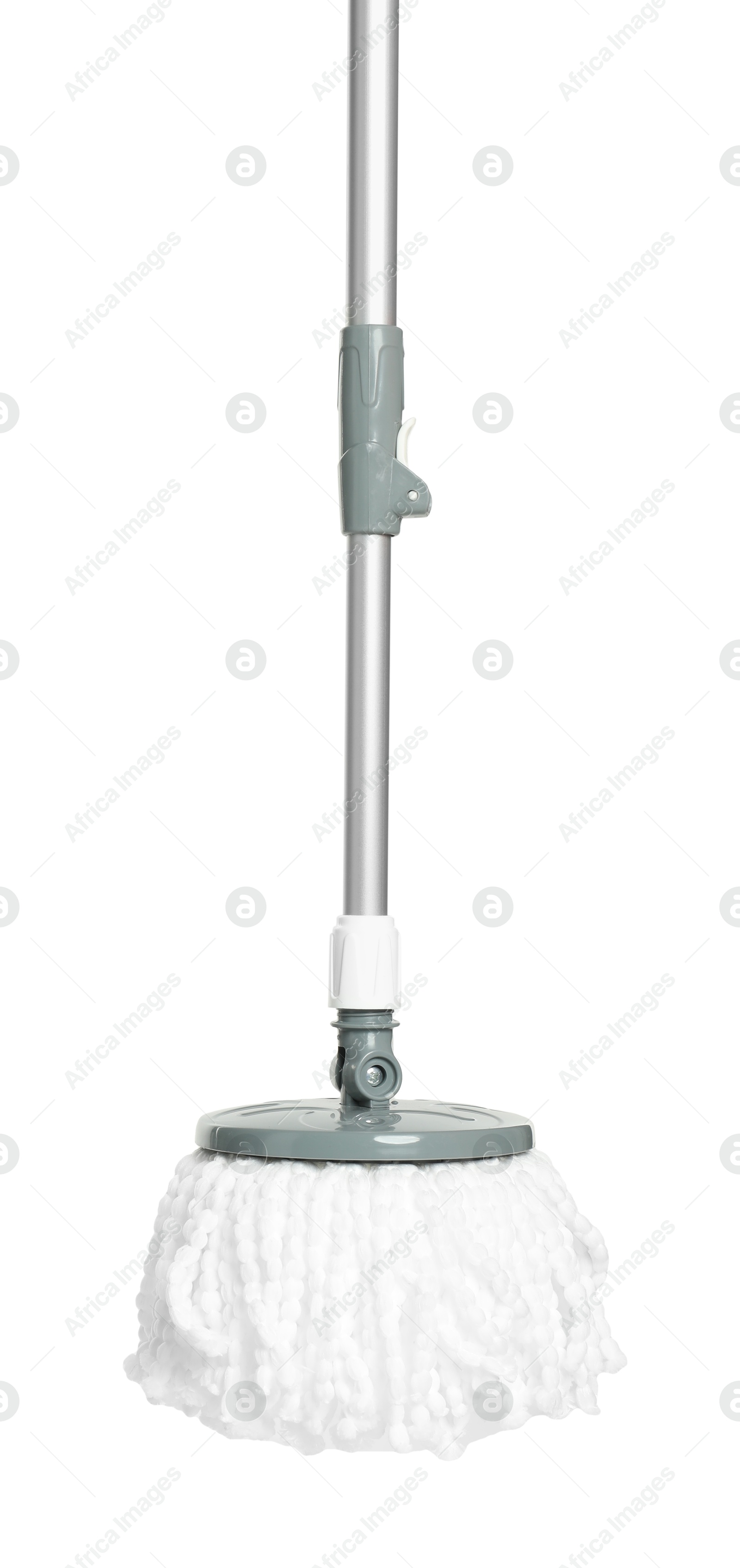 Photo of String mop isolated on white. Cleaning equipment