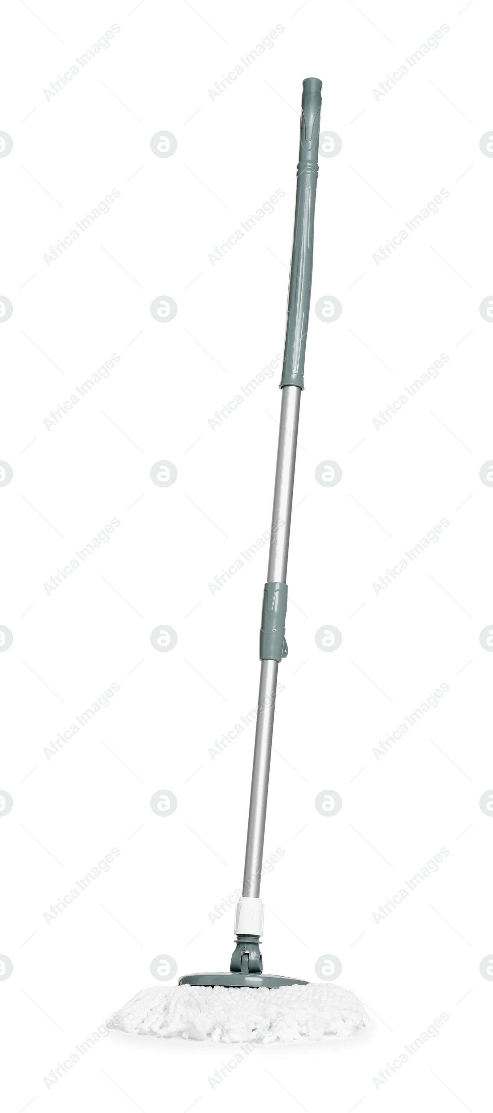 Photo of String mop isolated on white. Cleaning equipment