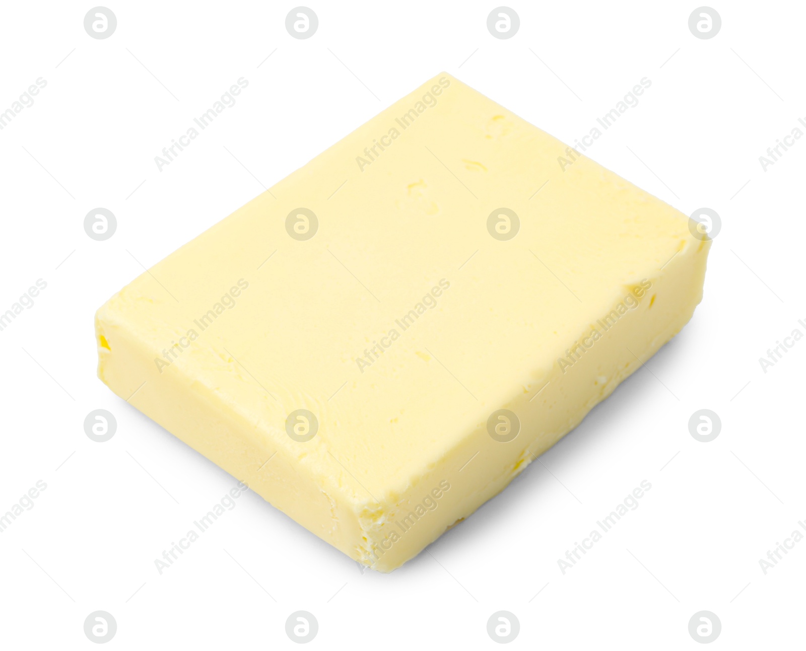 Photo of Block of tasty butter isolated on white