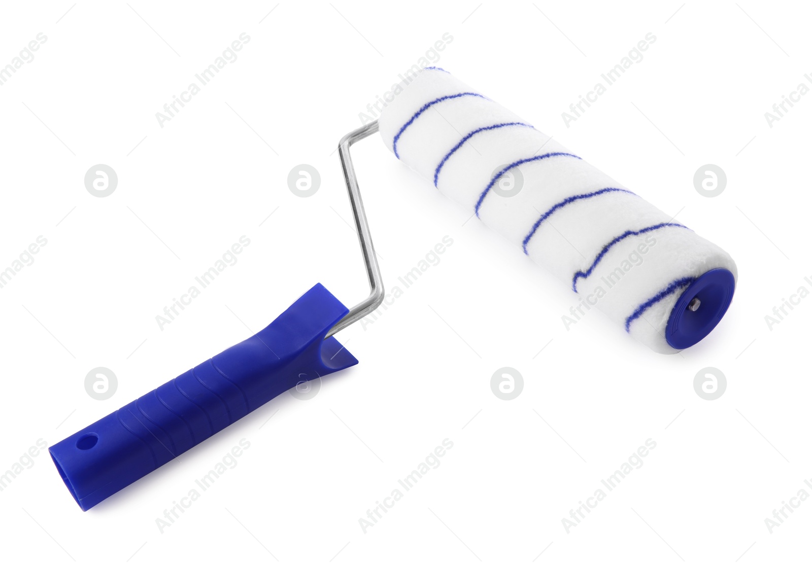 Photo of One paint roller brush isolated on white. Construction tool