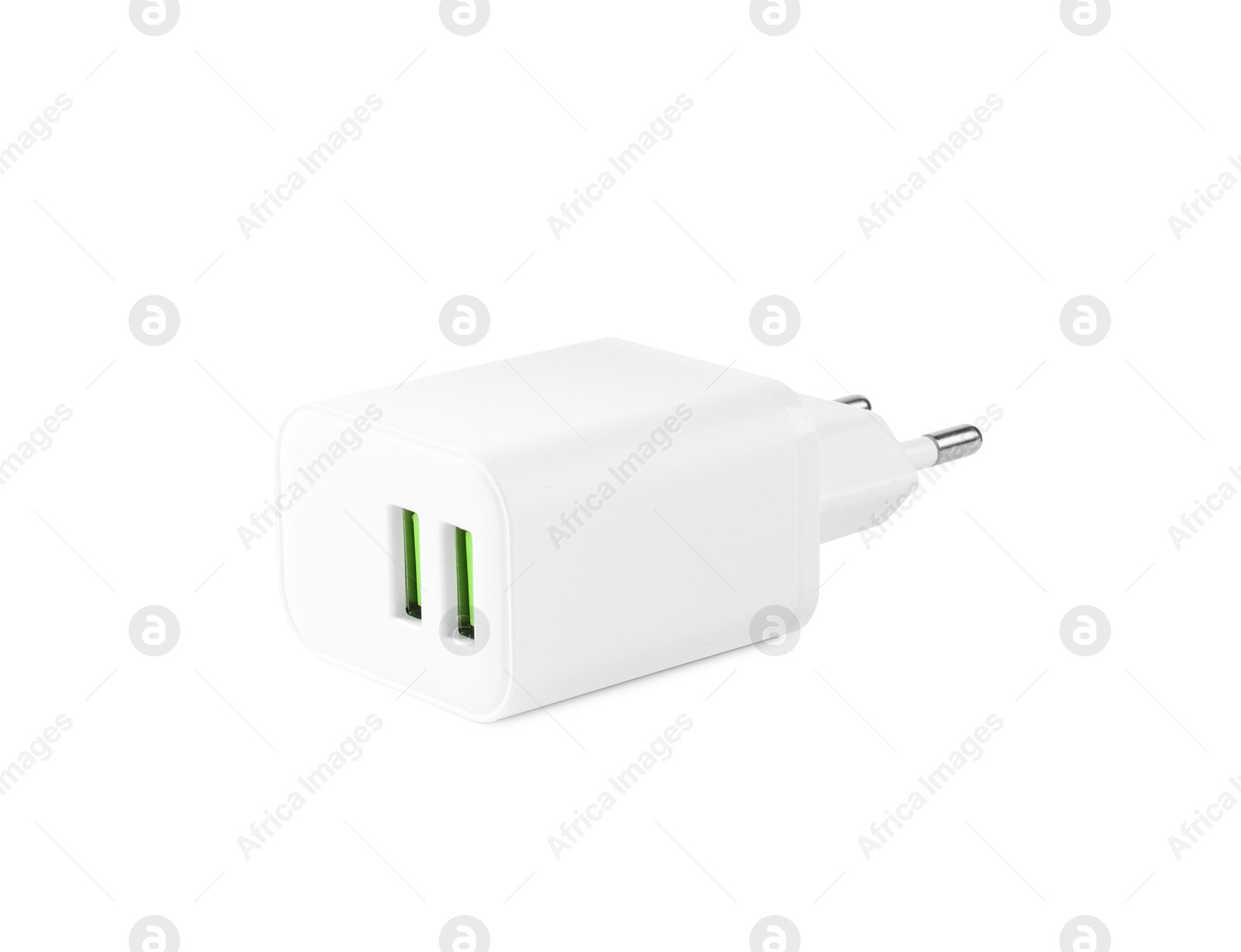 Photo of USB power adapter (charger) isolated on white