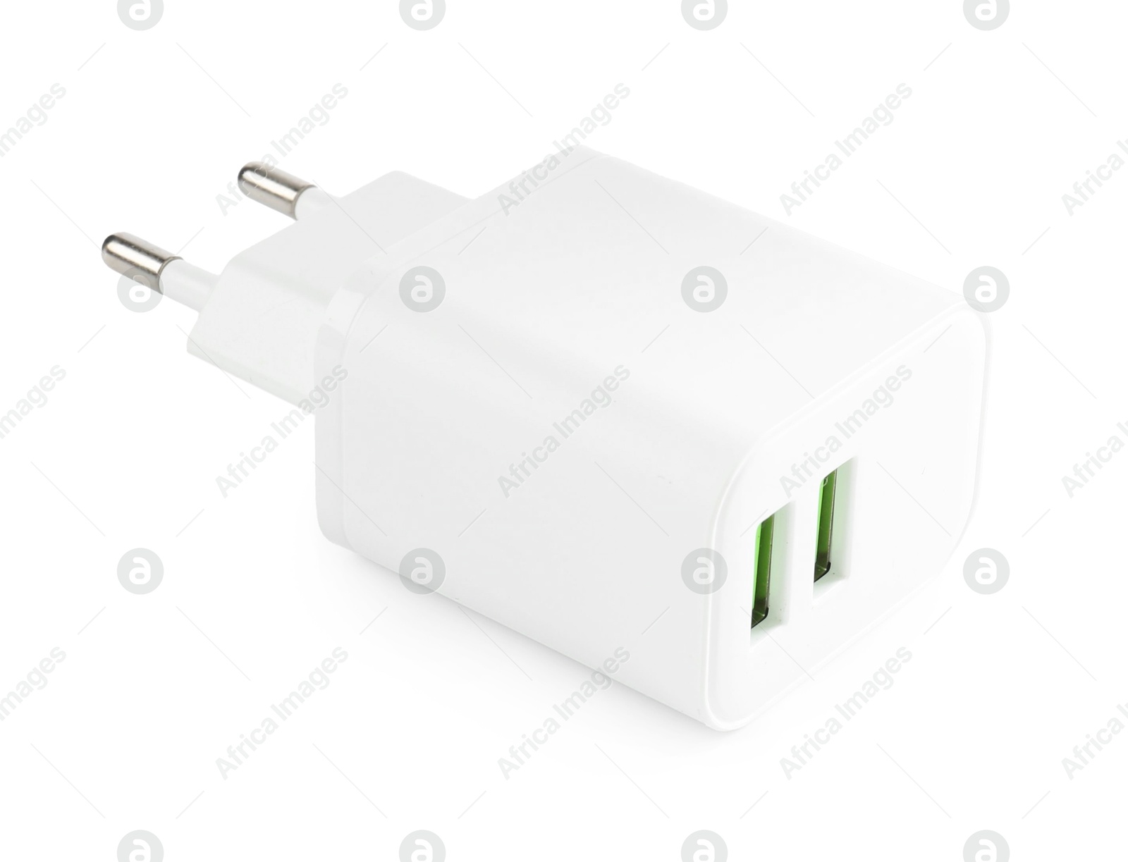 Photo of USB power adapter (charger) isolated on white