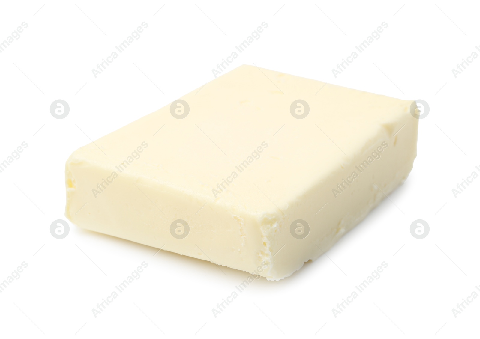 Photo of Block of tasty butter isolated on white