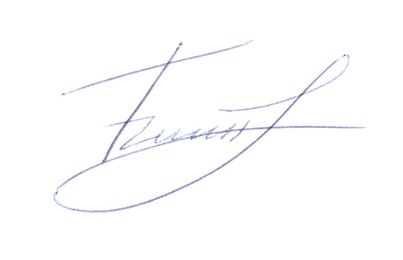 Photo of Beautiful signature made with pen isolated on white, top view