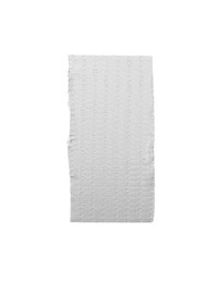 Photo of Strip of silver adhesive tape on white background, top view