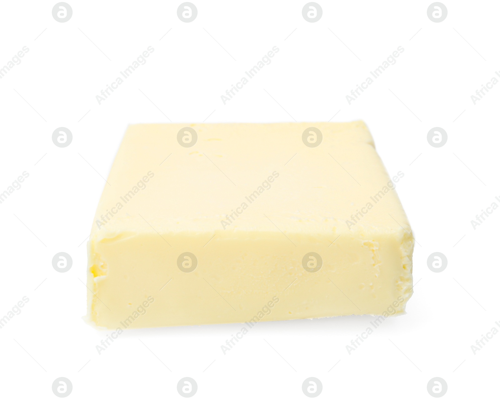 Photo of Block of tasty butter isolated on white