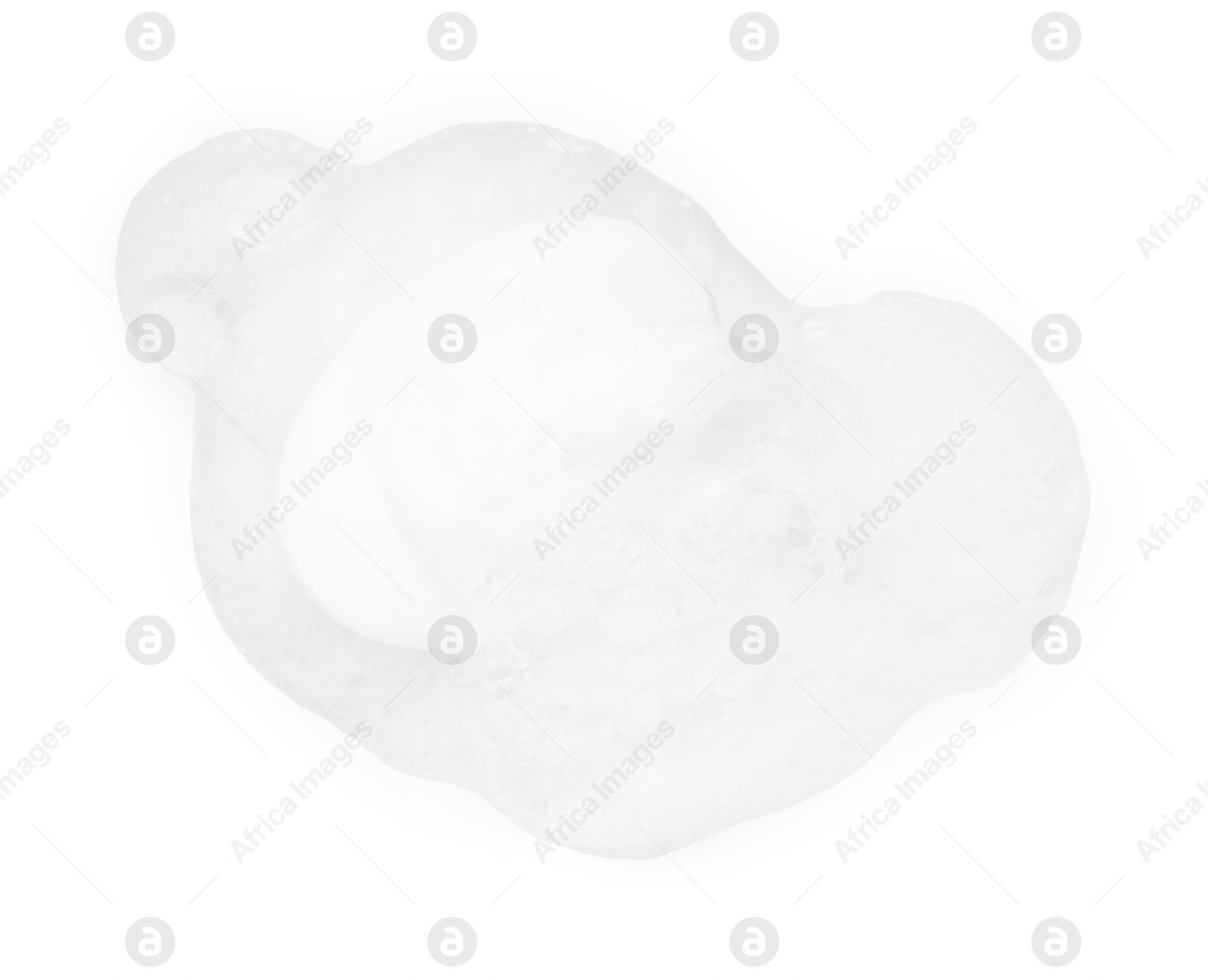 Photo of Soap with foam on white background, top view