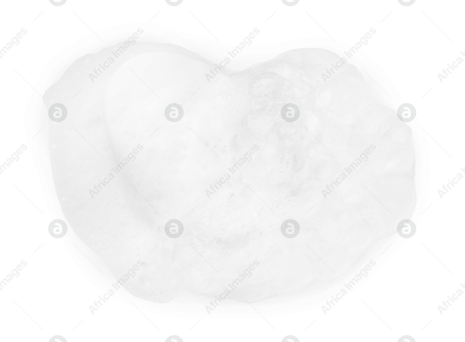 Photo of Soap with foam on white background, top view