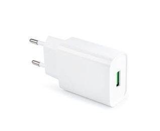 USB power adapter (charger) isolated on white