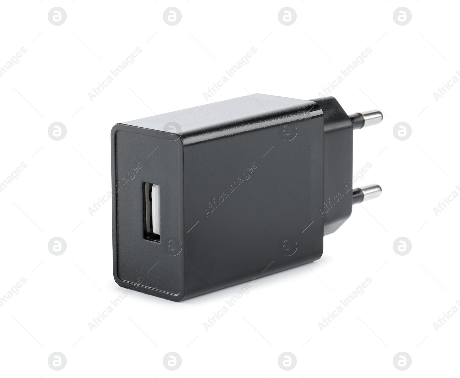 Photo of USB power adapter (charger) isolated on white