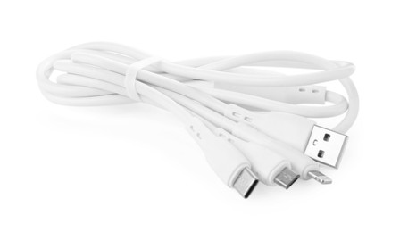 New triple charge cable isolated on white