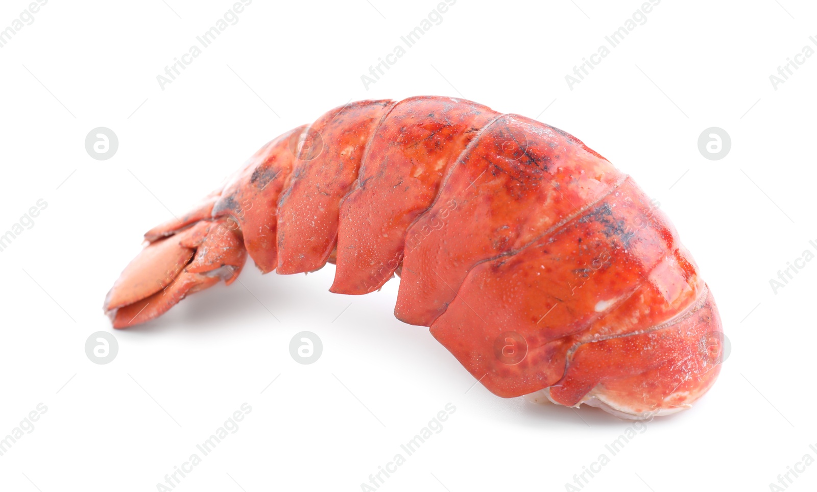 Photo of Tail of boiled lobster isolated on white