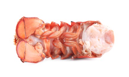 Photo of Tail of boiled lobster isolated on white