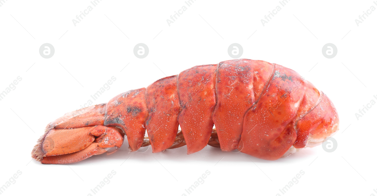 Photo of Tail of boiled lobster isolated on white