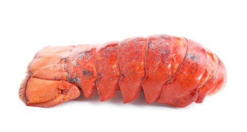 Photo of Tail of boiled lobster isolated on white