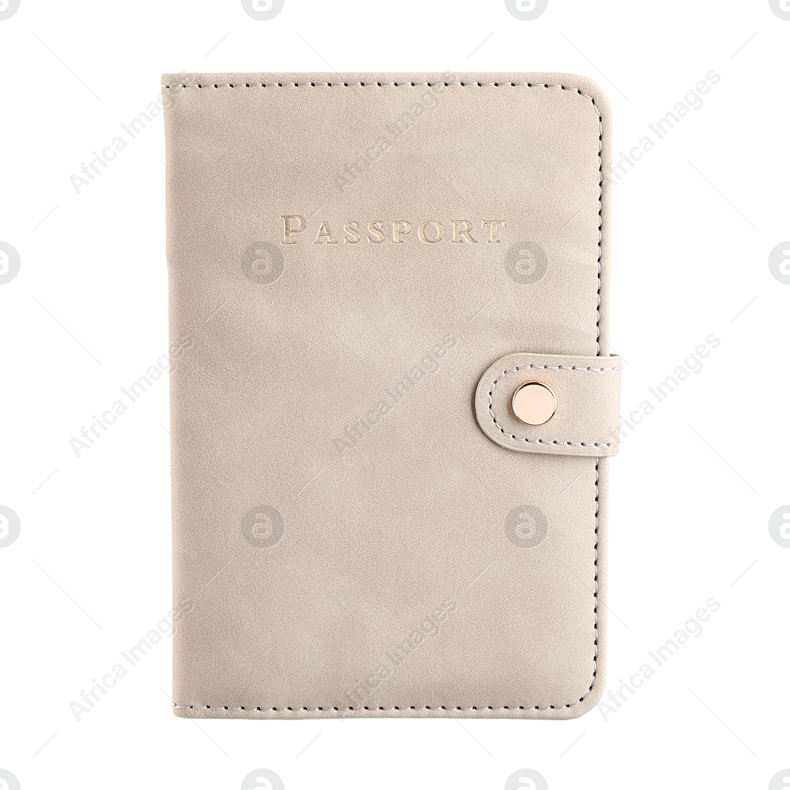 Photo of Passport in light cover isolated on white