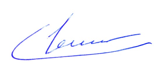 Photo of Beautiful signature made with pen isolated on white, top view