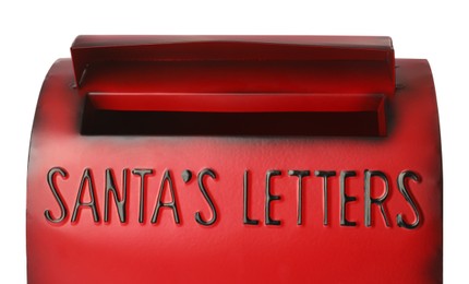 Photo of Santa Claus mail box isolated on white. Christmas tradition