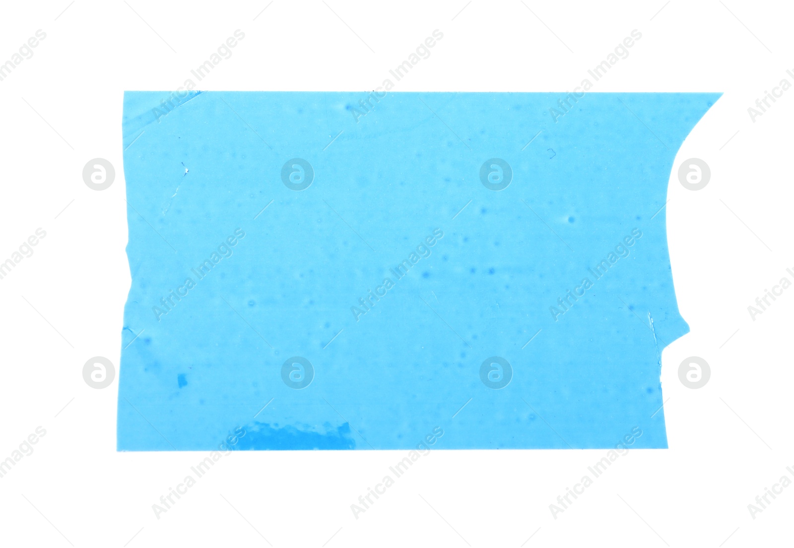 Photo of Strip of light blue adhesive tape on white background, top view