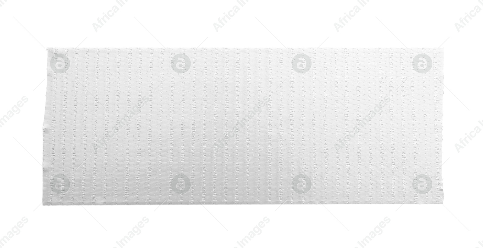 Photo of Strip of silver adhesive tape on white background, top view