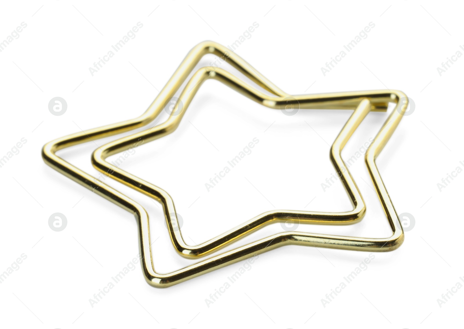 Photo of Star shaped paper clip isolated on white