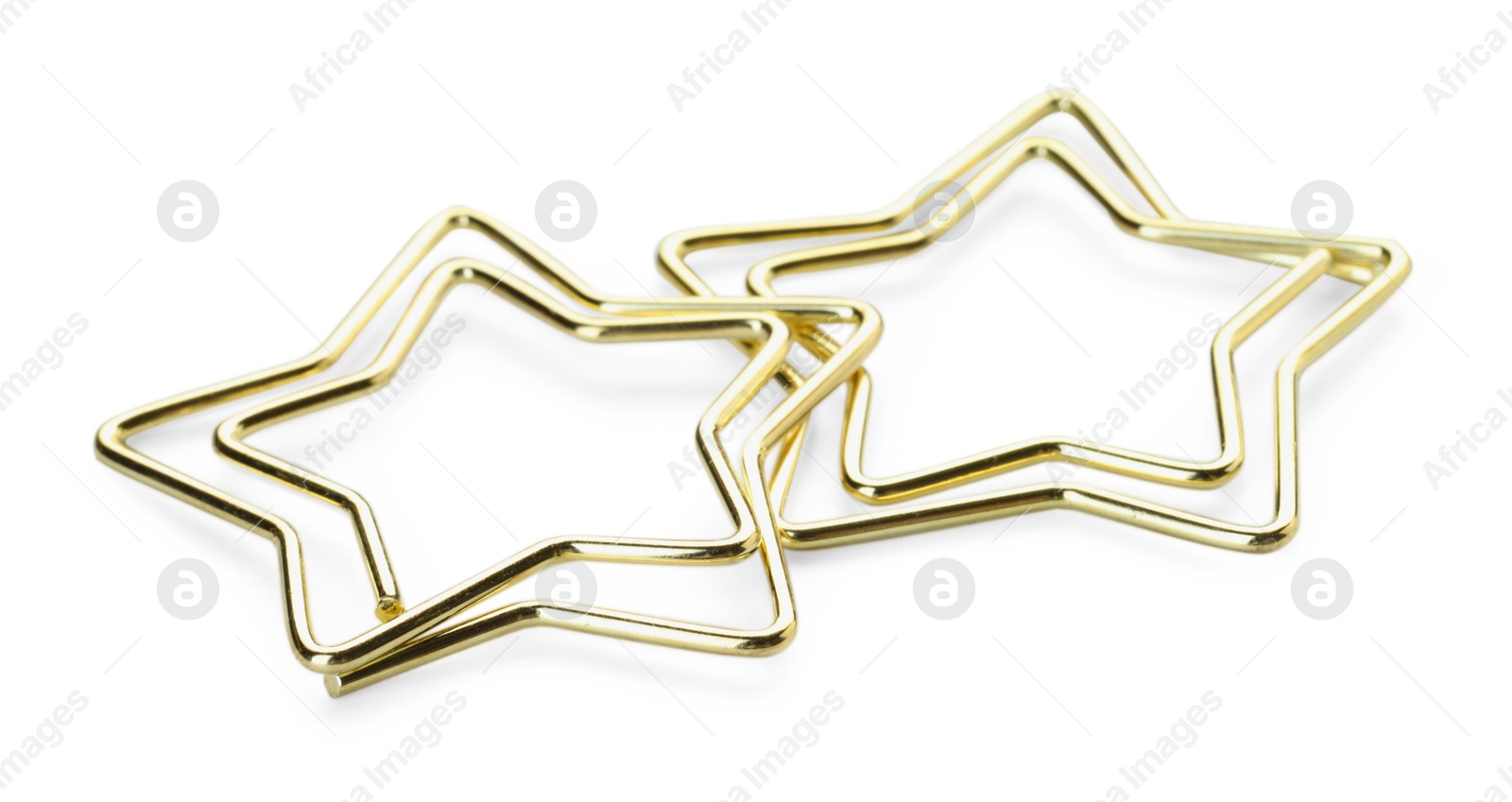 Photo of Star shaped paper clips isolated on white