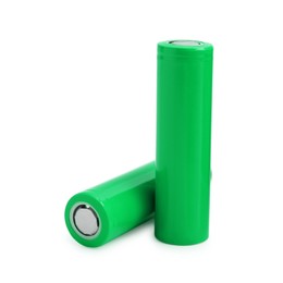 Image of Green AA alkaline batteries isolated on white