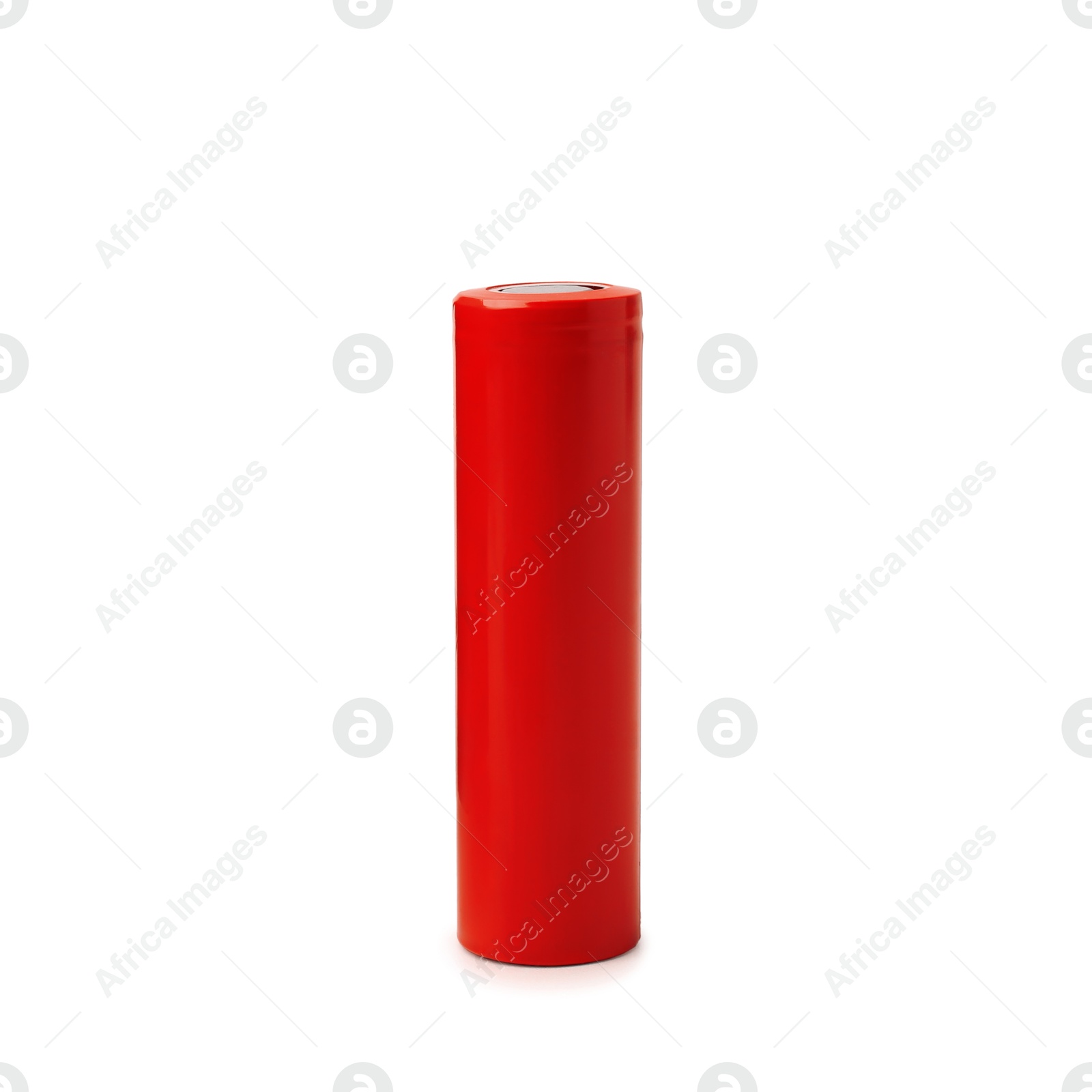 Image of Red AA alkaline battery isolated on white