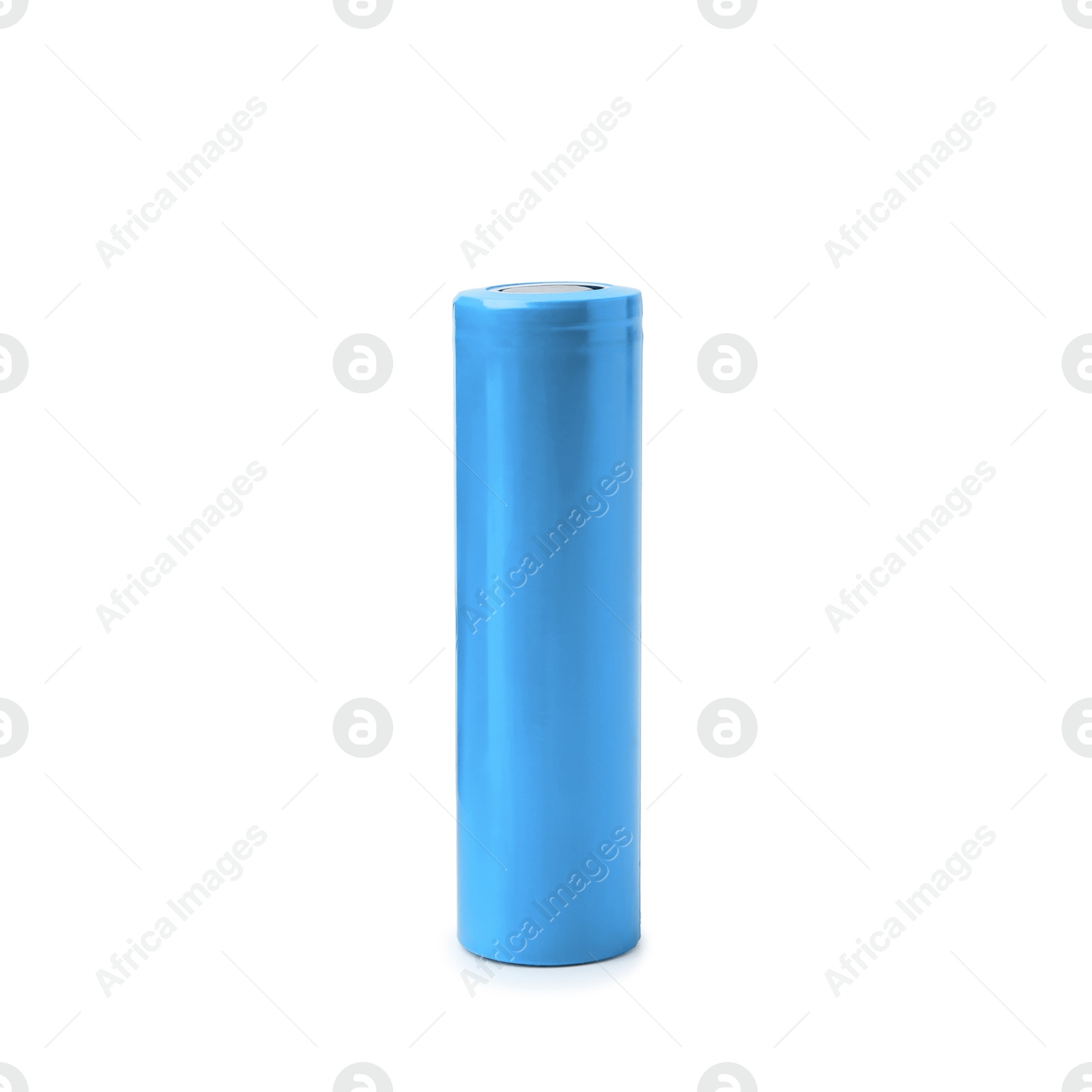 Image of Light blue AA alkaline battery isolated on white