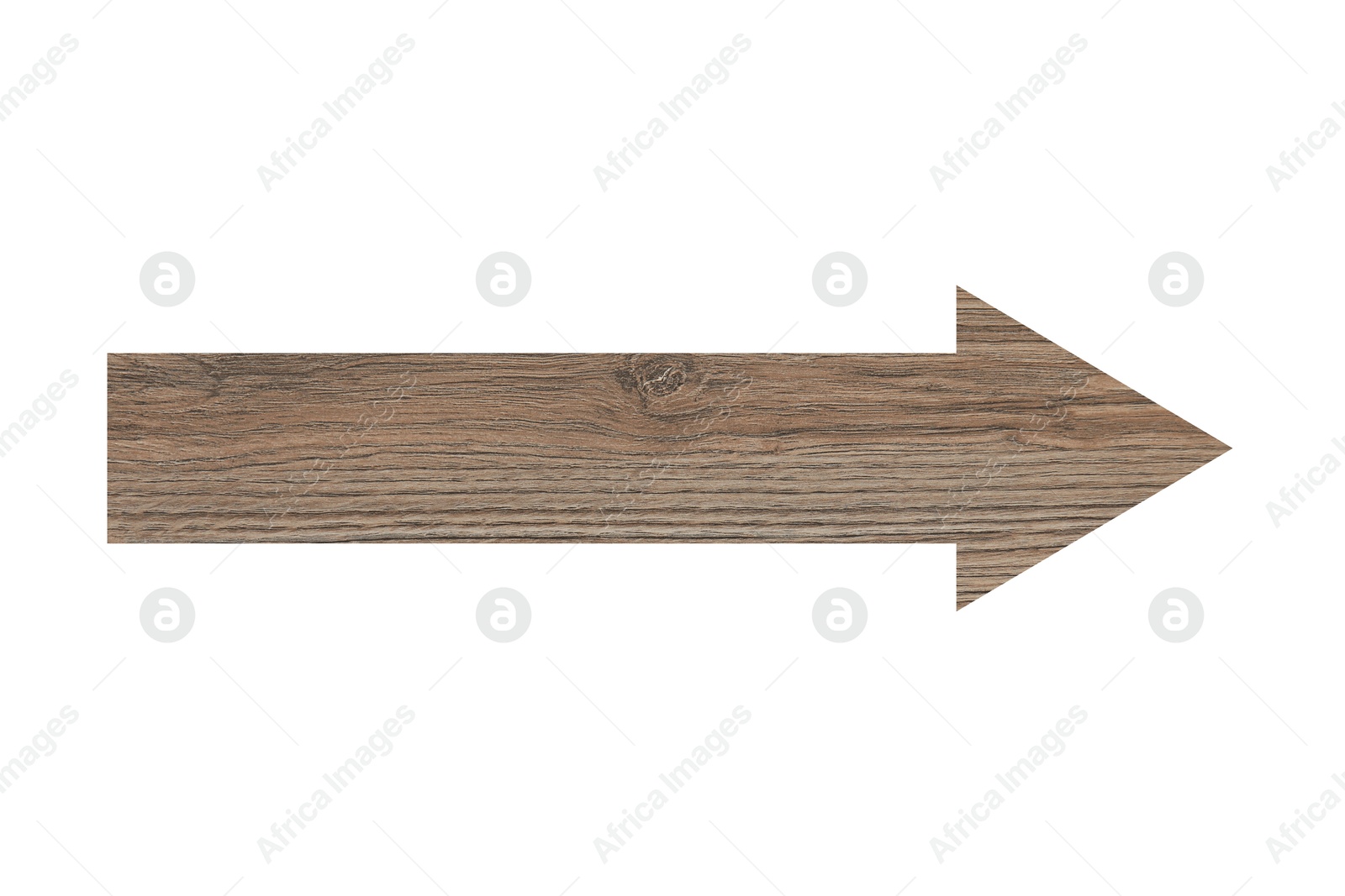 Image of Arrow with wooden texture isolated on white