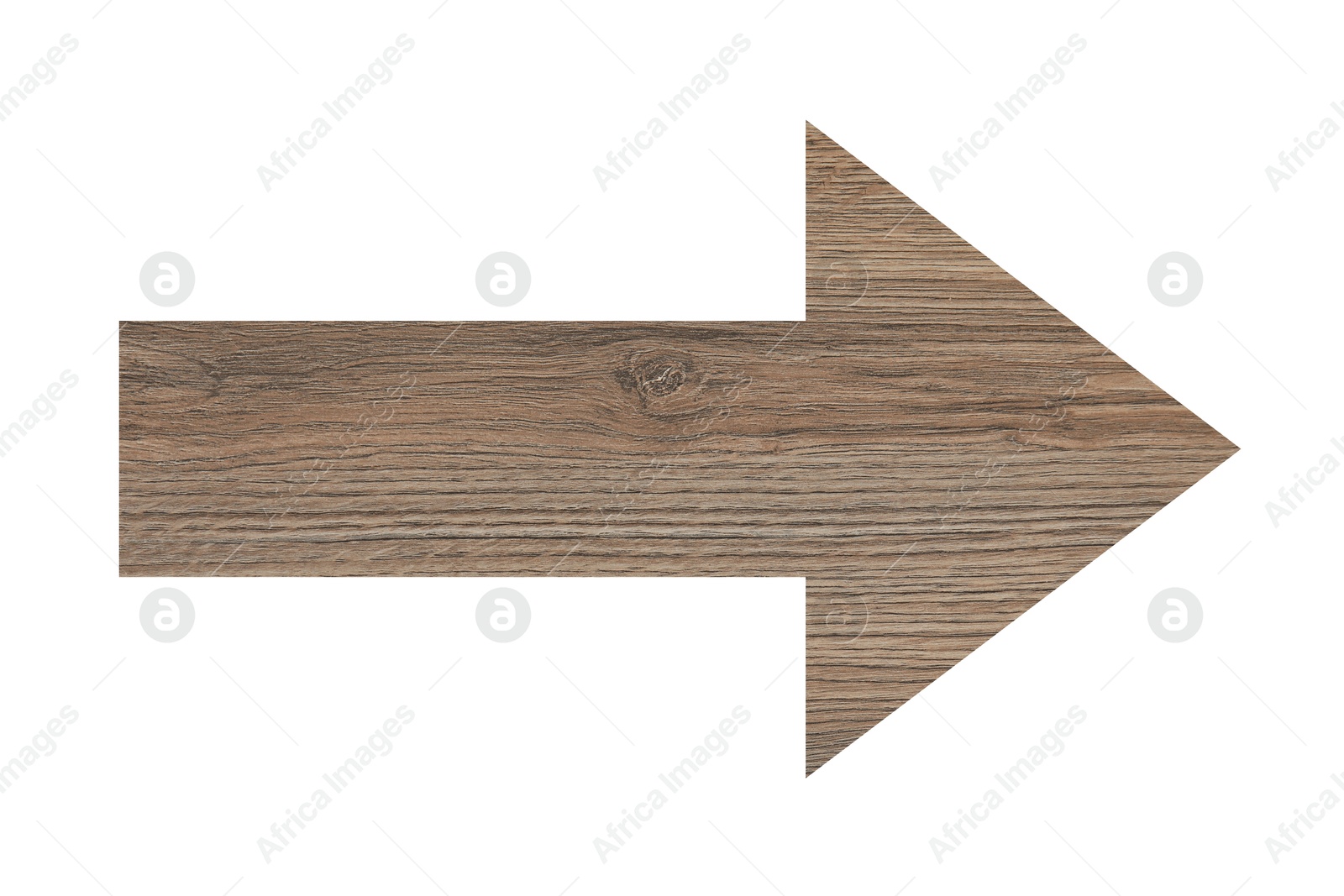 Image of Arrow with wooden texture isolated on white